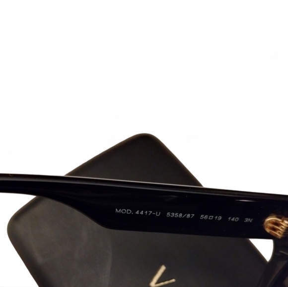 Versace Black Sunglasses with Patterned Temples